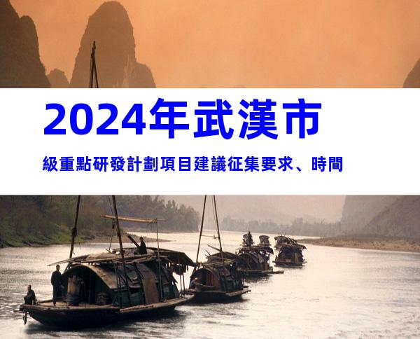 2024年武漢市級重點研發計劃項目建議征集要求、時間